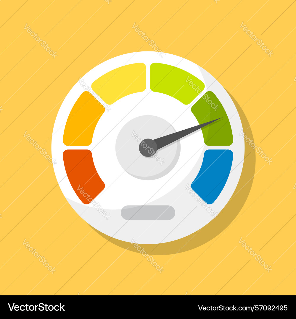 Progress bar with arrow icon in flat style meter vector image