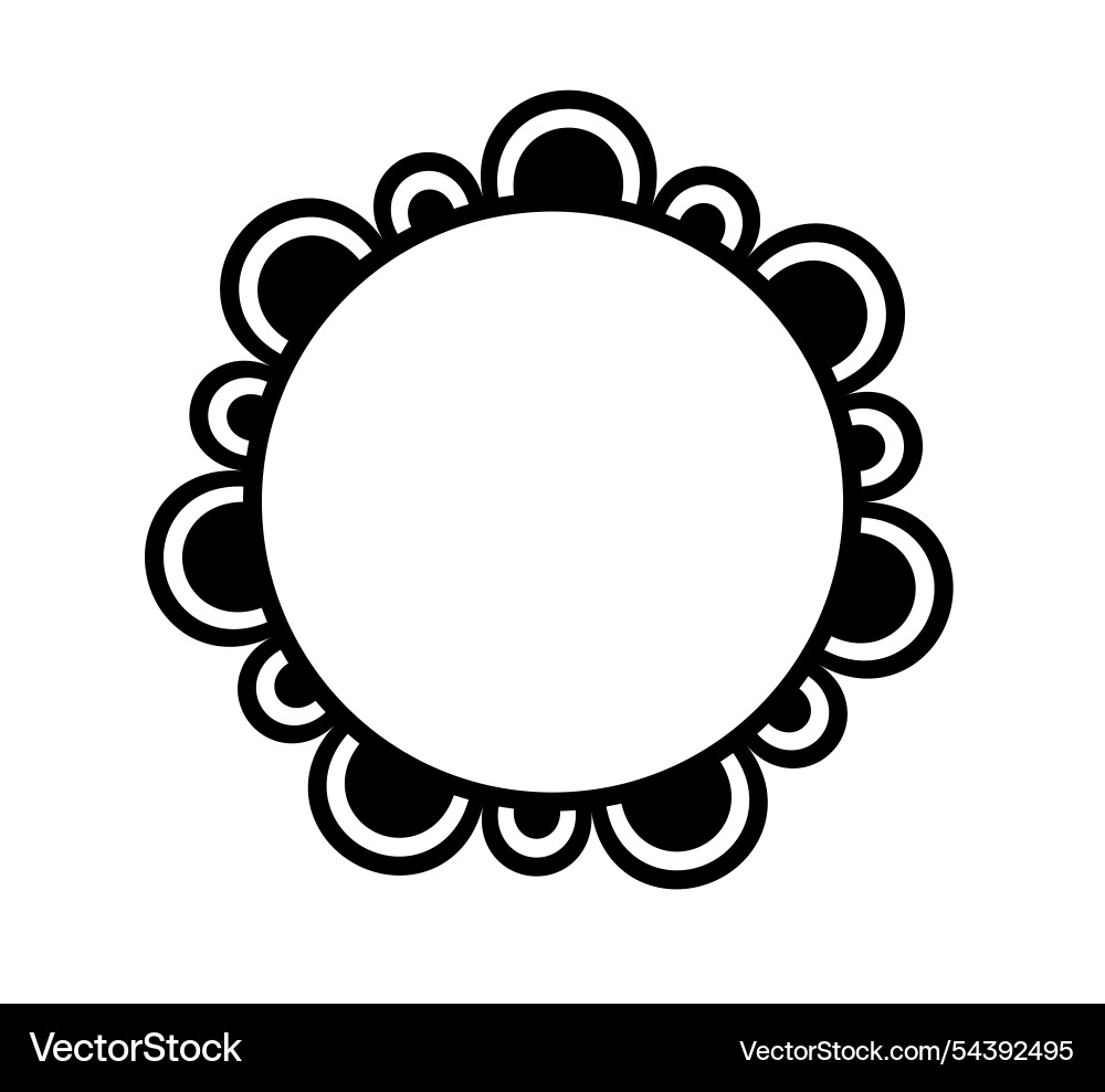 Scalloped edge circle frame simple round Scalloped edge circle frame simple round vector image