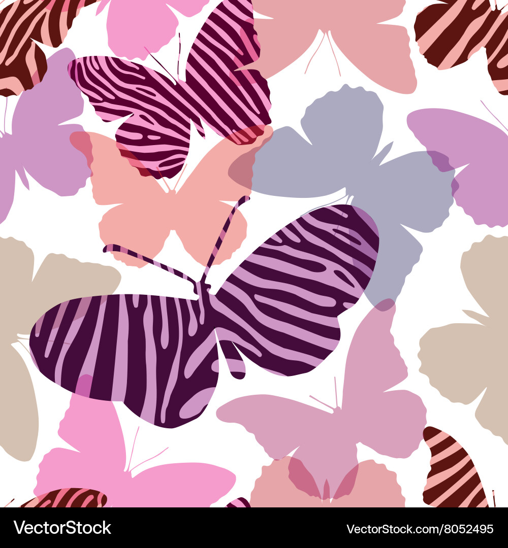Seamless pattern with butterflies vector image