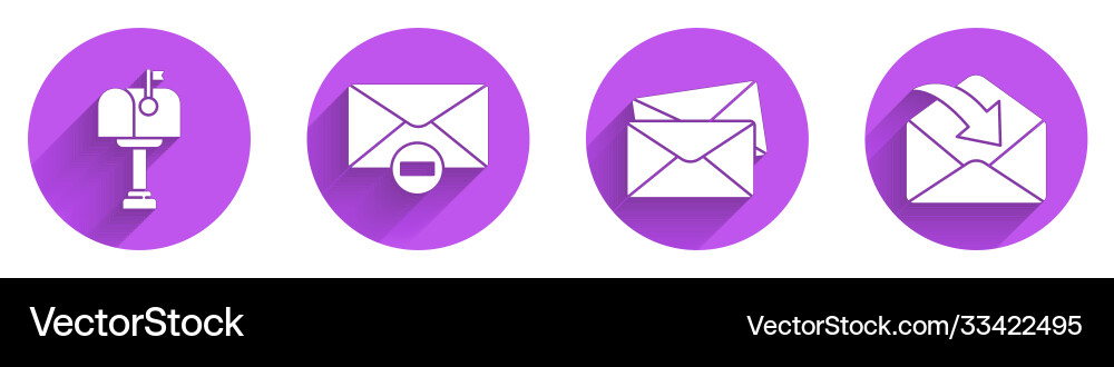 Set mail box delete envelope Set mail box delete envelope vector image