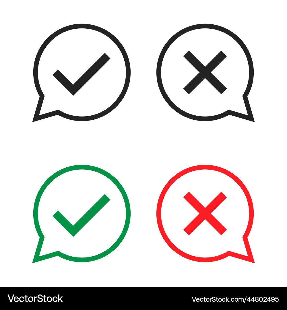Set of check do dos mark correct wrong sign Set of check do dos mark correct wrong sign Vector Image