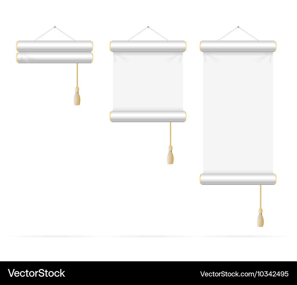 Template white scroll set vector image