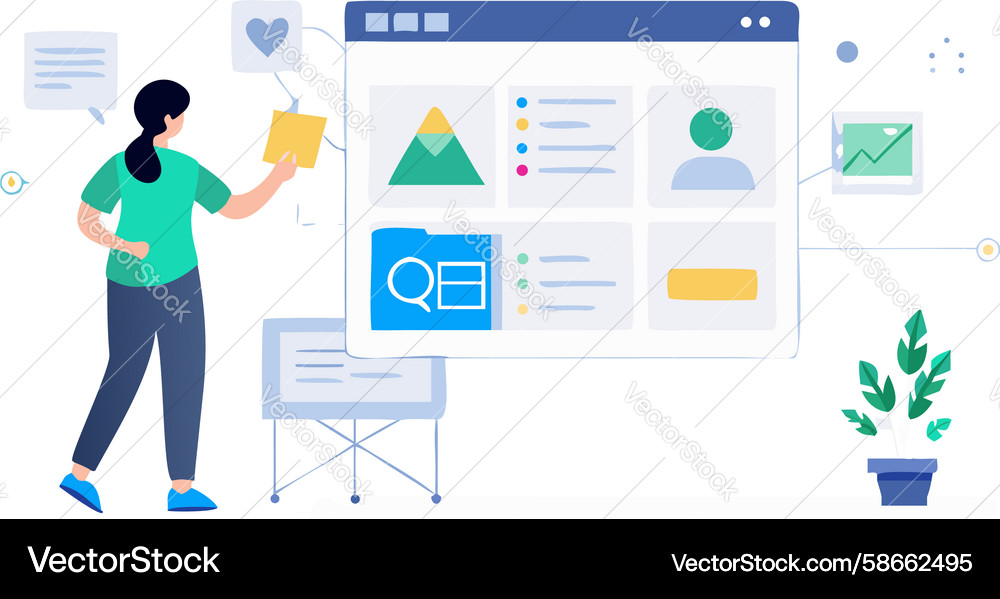 Uiux design interface - user-friendly digital Vector Image