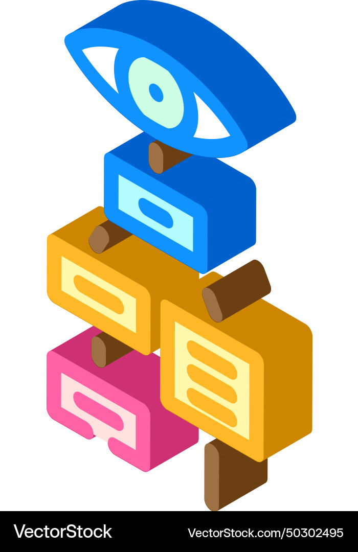 Visual hierarchy ux ui design isometric icon Visual hierarchy ux ui design isometric icon vector image