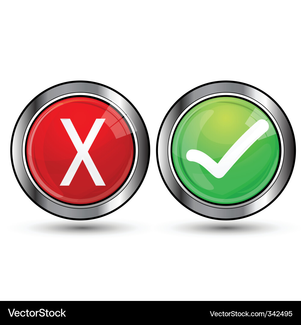 Yes and no buttons Vector Image
