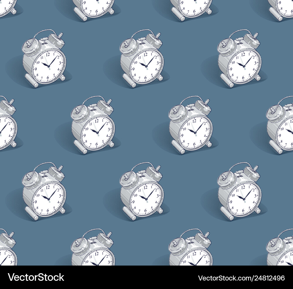 Alarm clocks seamless background timer deadline Alarm clocks seamless background timer deadline vector image