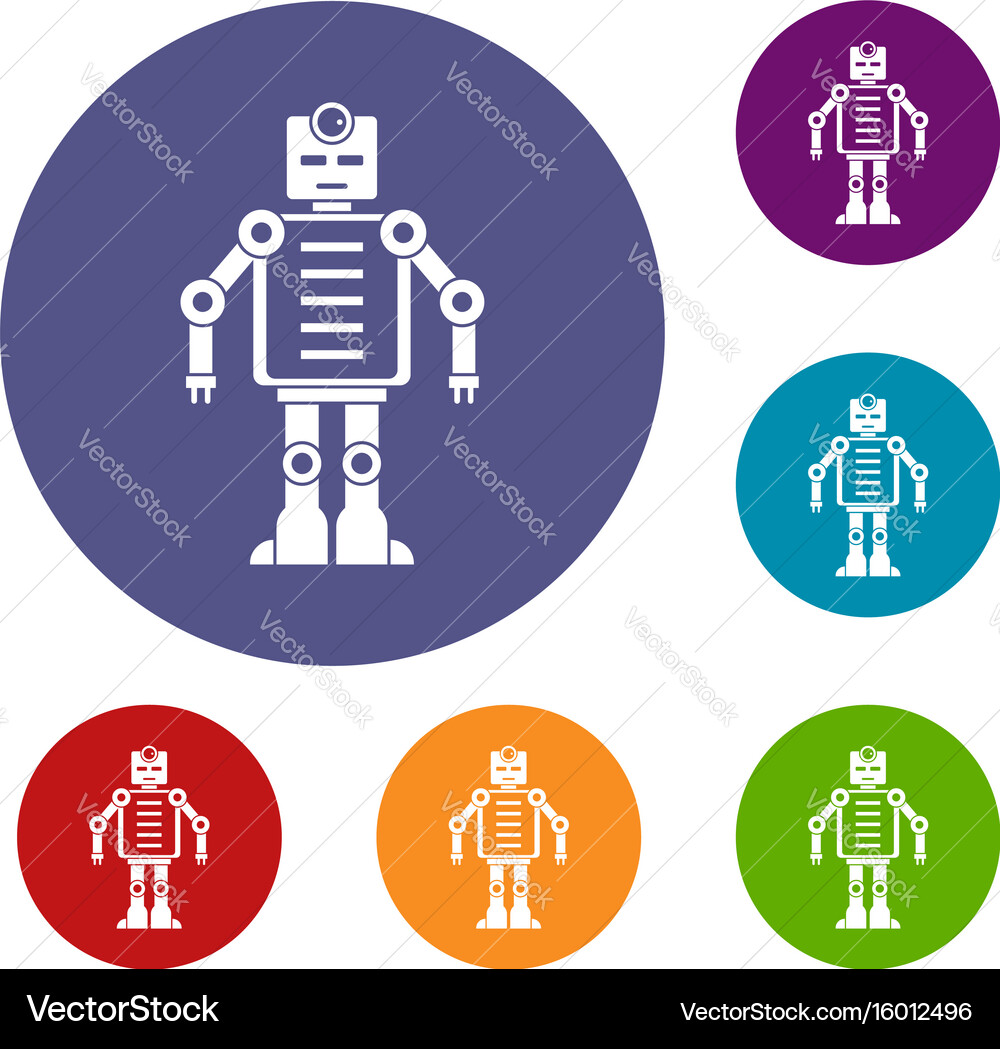 Artificial intelligence robot icons set vector image
