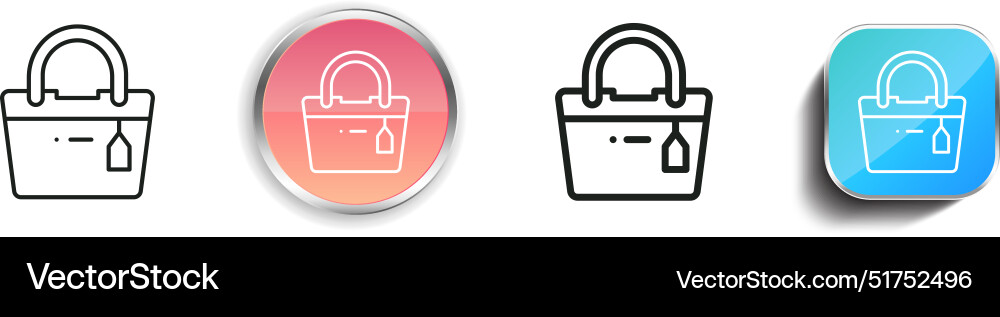 Bag icon thin linear regular and button style vector image