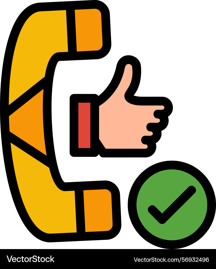 Call follow-up line filled style icon design vector image