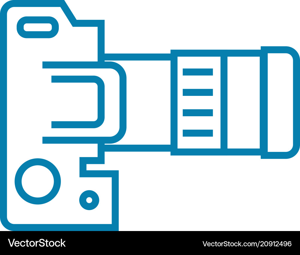 Camera settings linear icon concept Camera settings linear icon concept vector image