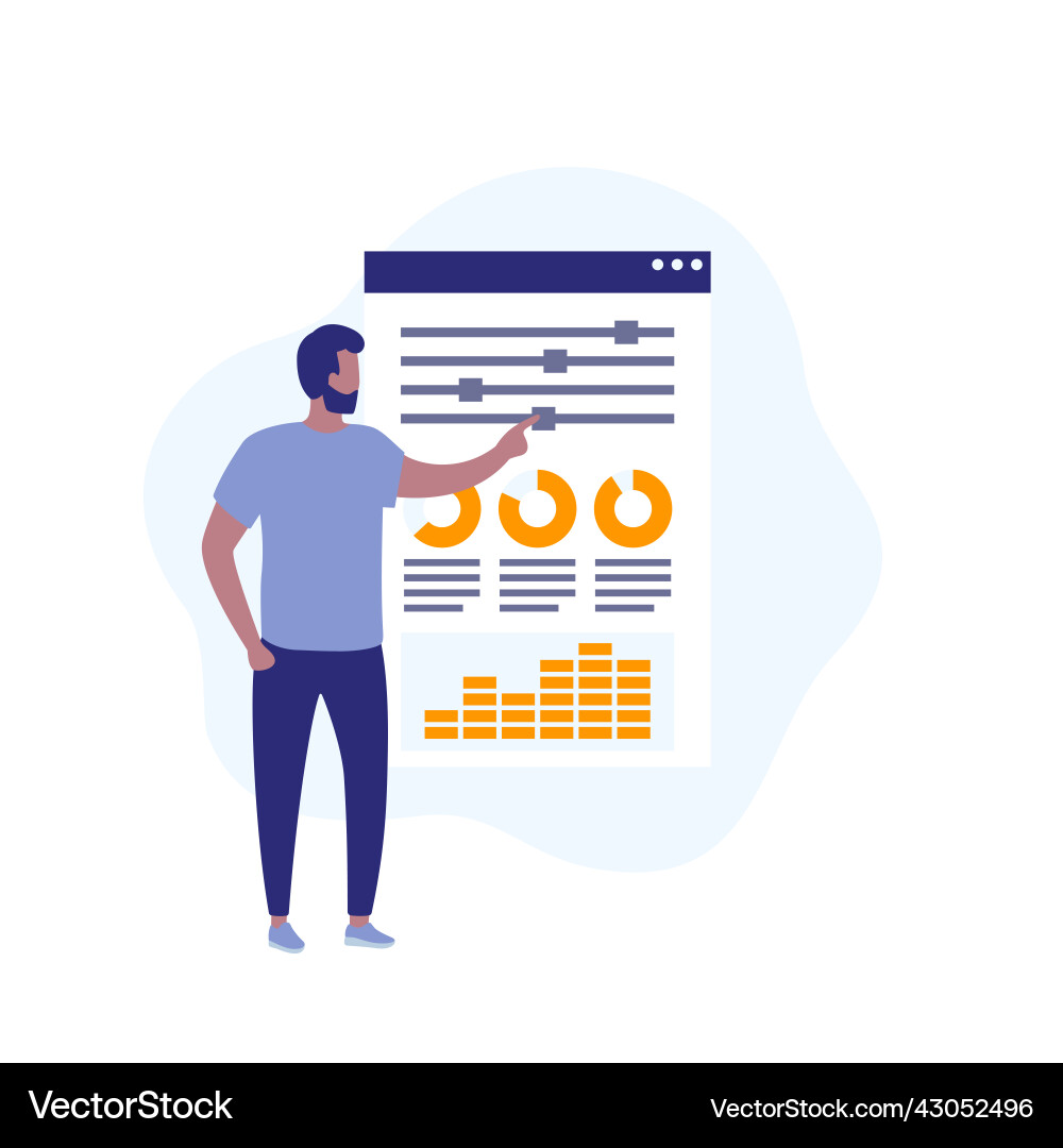 Data Analyst Monitoring Dashboard vector image