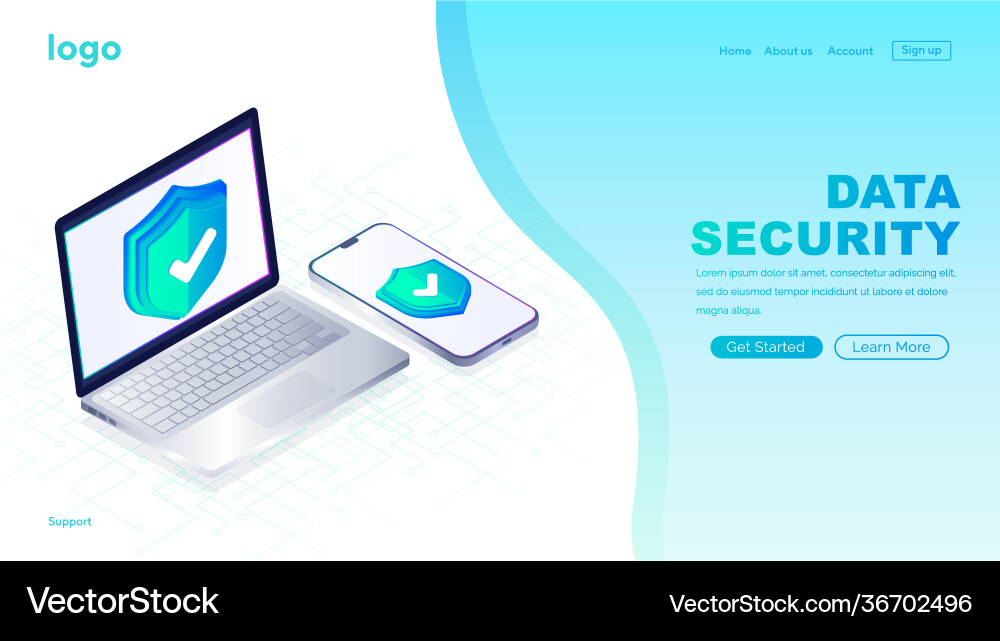 Data protection concept security Data protection concept security vector image