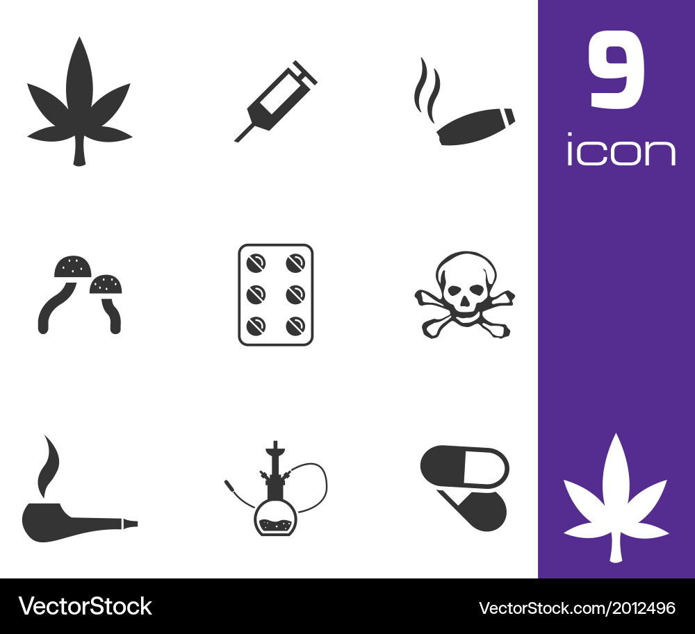 Drug Icons Set vector image