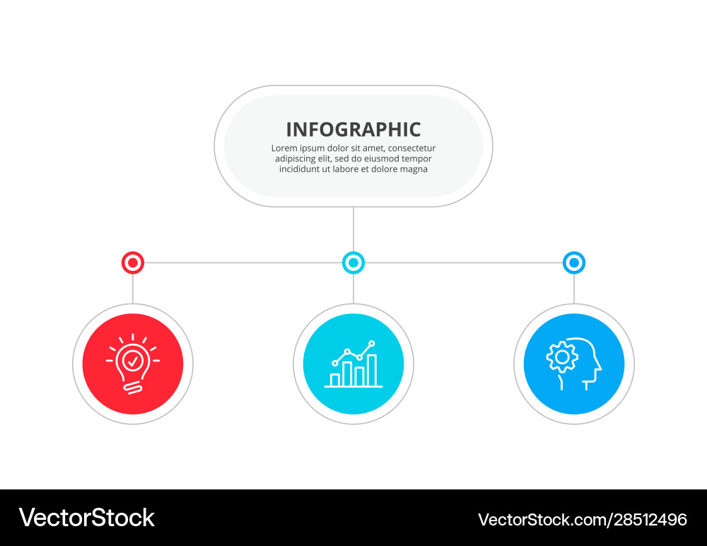 Flowchart infographic template with 3 steps Flowchart infographic template with 3 steps vector image