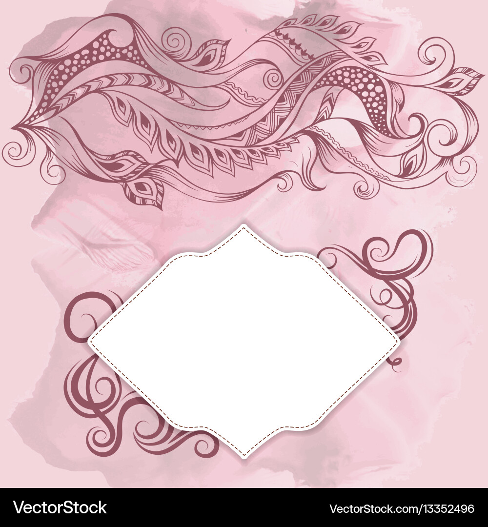 Frame and pattern on old background Vector Image