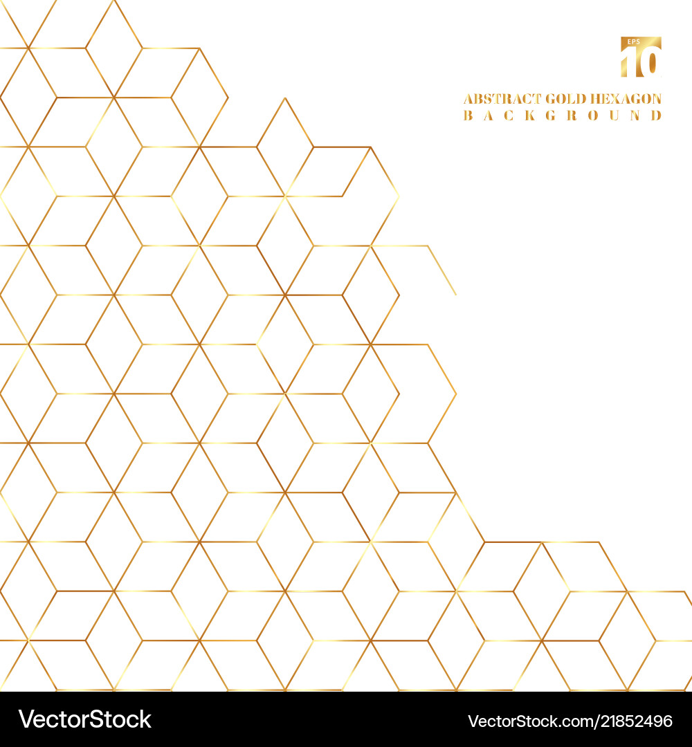 Gold Hexagon Pattern - Elegant Border Vector Image