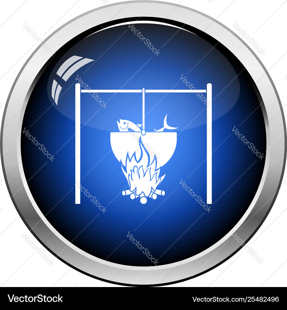 Ikone von Feuer und Fischereitopf Ikone von Feuer und Fischereitopf Vektorbild