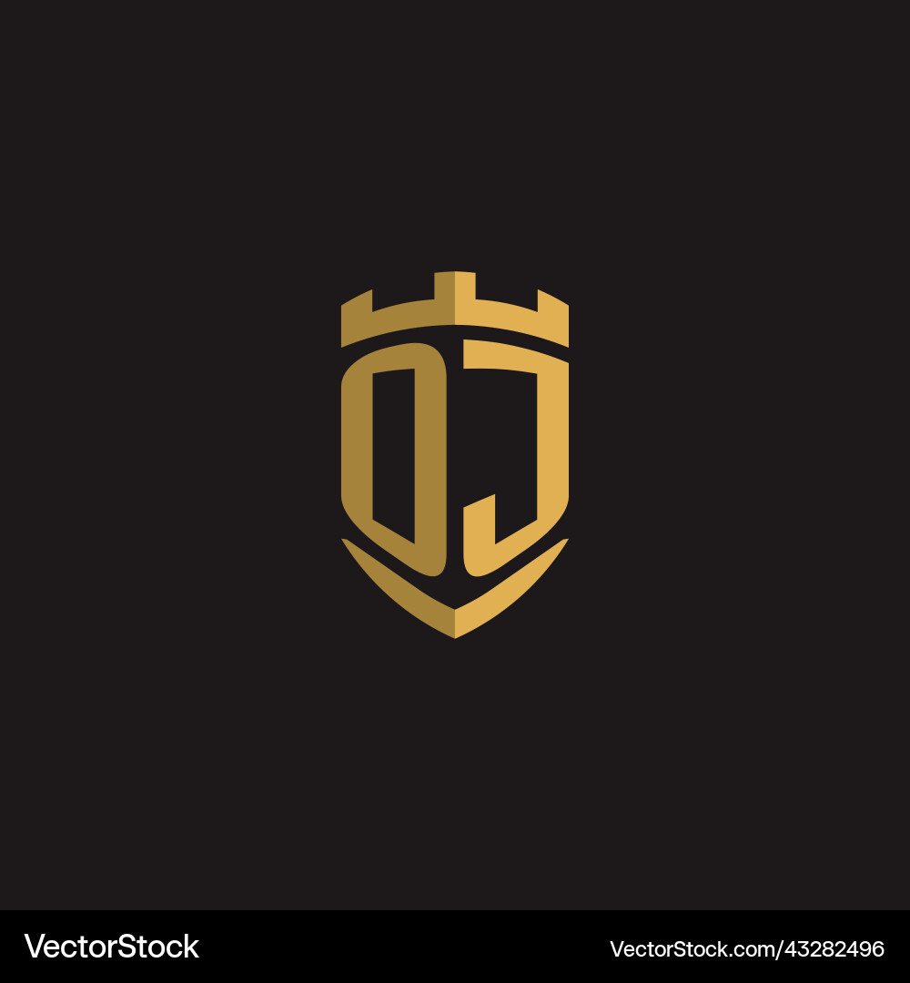 Initials oj logo monogram with shield style design vector image