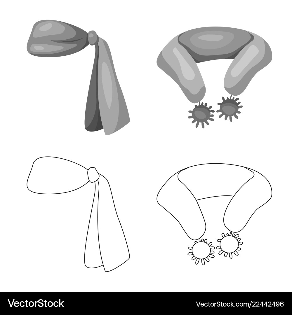 Isolated object of scarf and shawl symbol set vector image