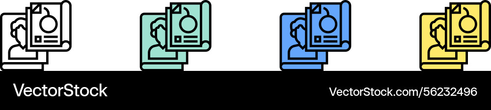 Magazin-Icon Umriss grün blau und gelb Stil Magazin-Icon Umriss grün blau und gelb Stil vektorbild
