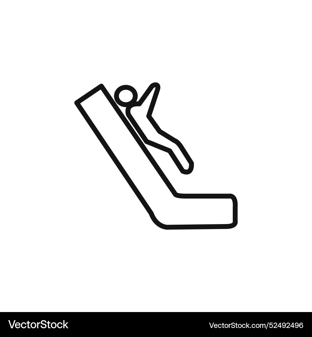 Man slide on slope icon linear graphics set Man slide on slope icon linear graphics set Vector Image
