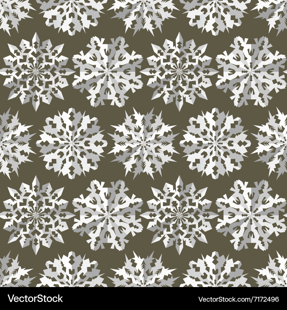 Origami snowflake seamless pattern vector image