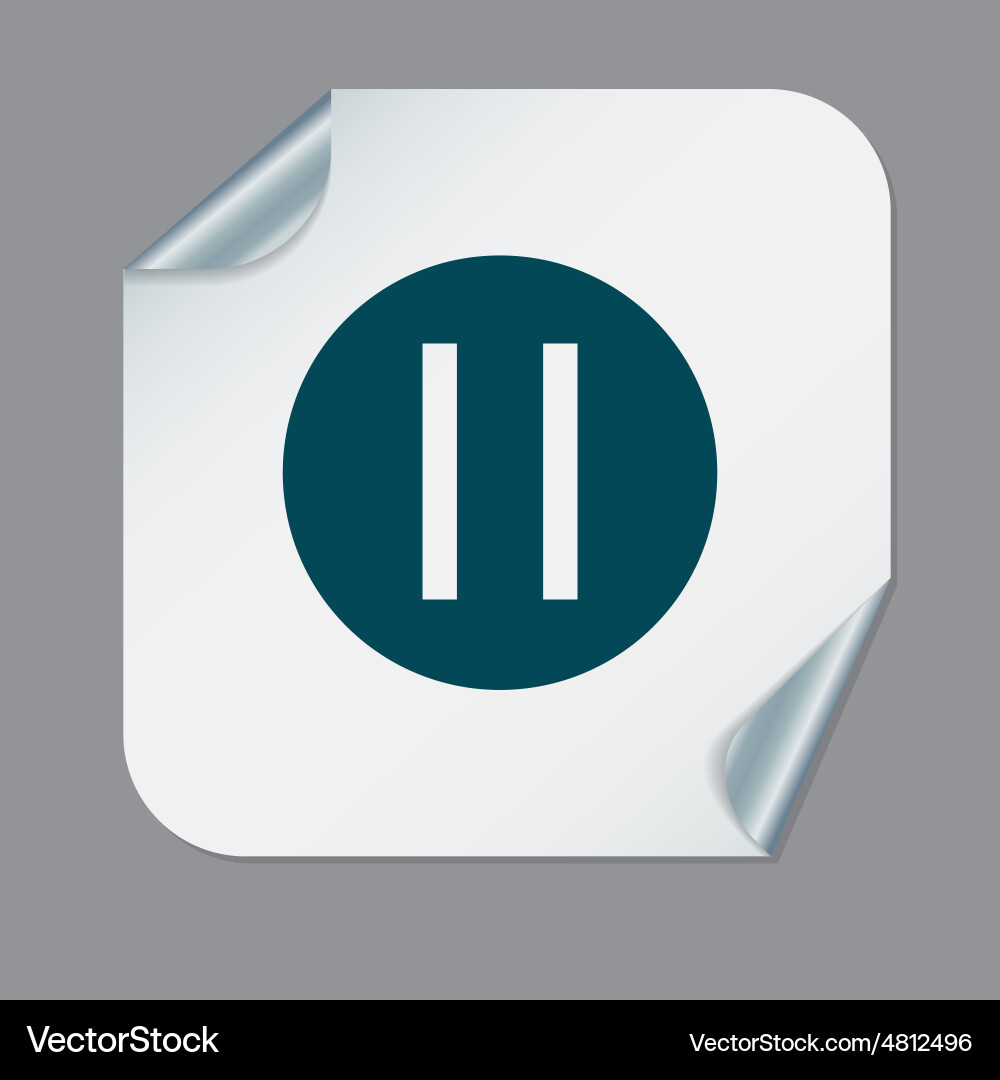 Pause sign web icon on background Vector Image
