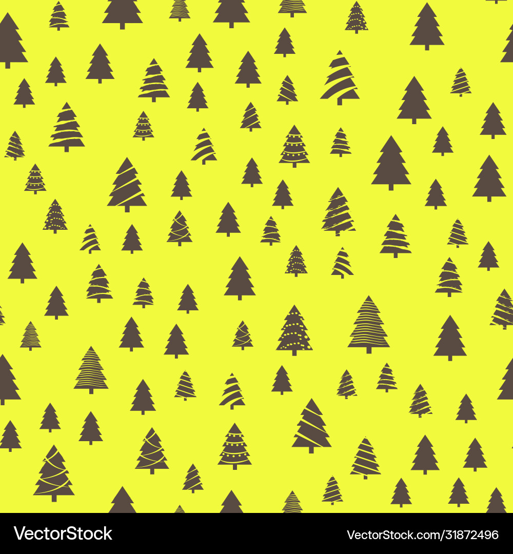 Pine Tree Seamless Pattern vector image