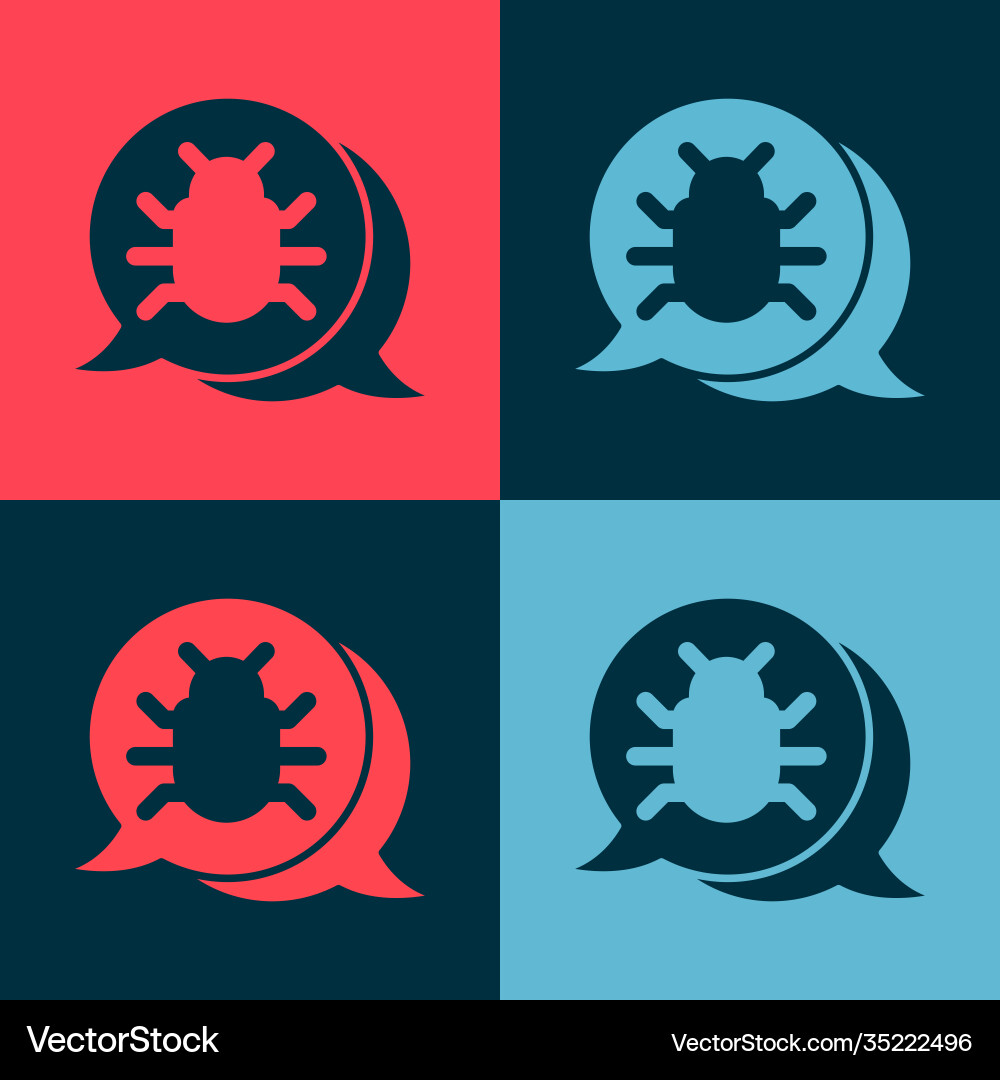 Pop art system bug concept icon isolated on color Pop art system bug concept icon isolated on color Vector Image