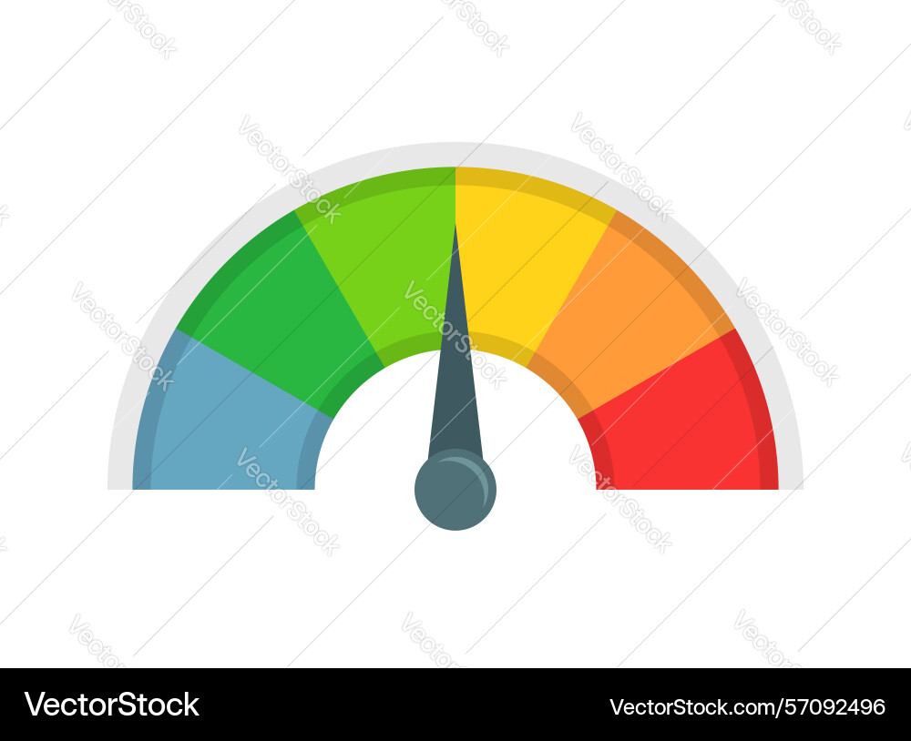Progress bar with arrow icon in flat style meter Progress bar with arrow icon in flat style meter vector image