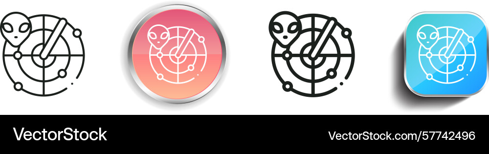 Radar icon thin linear regular and button style vector image