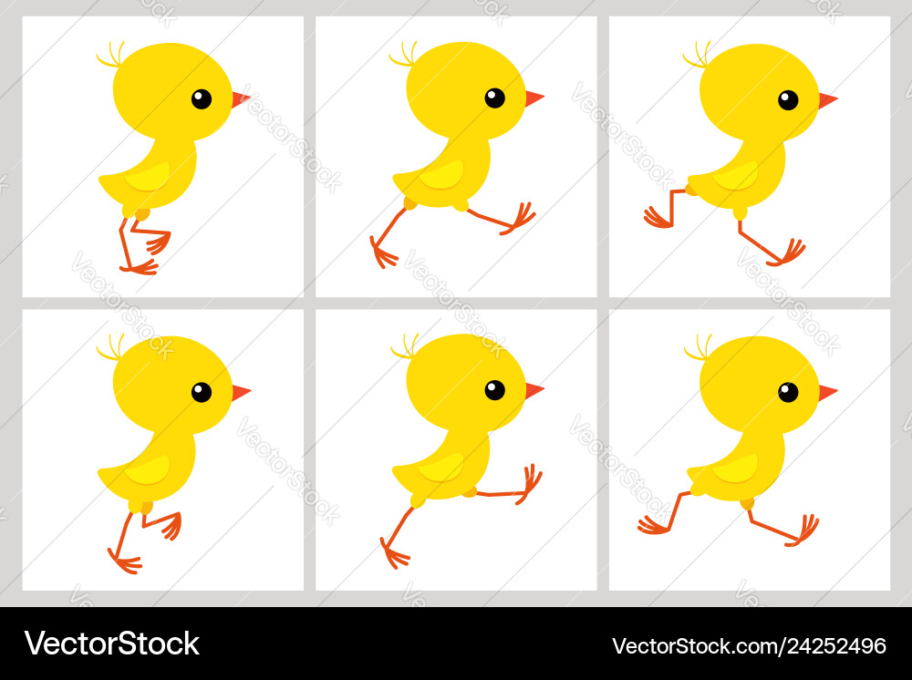 Running Chicken Animation Sprite Sheet vector image