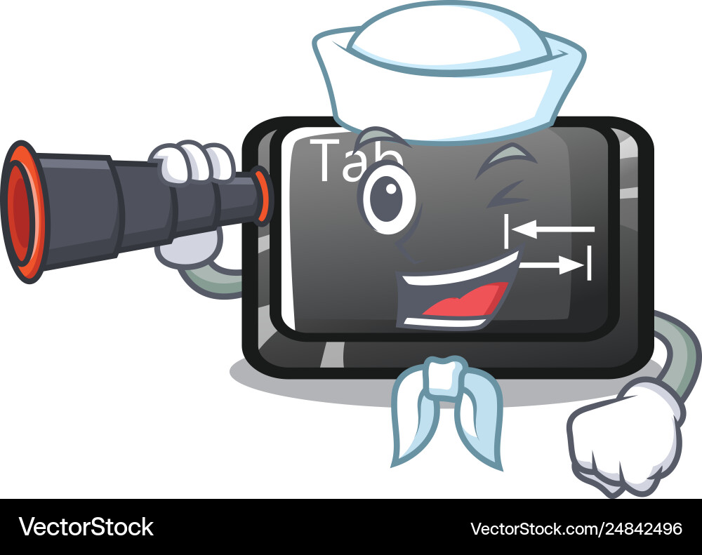 Sailor with binocular tab button attached Sailor with binocular tab button attached vector image