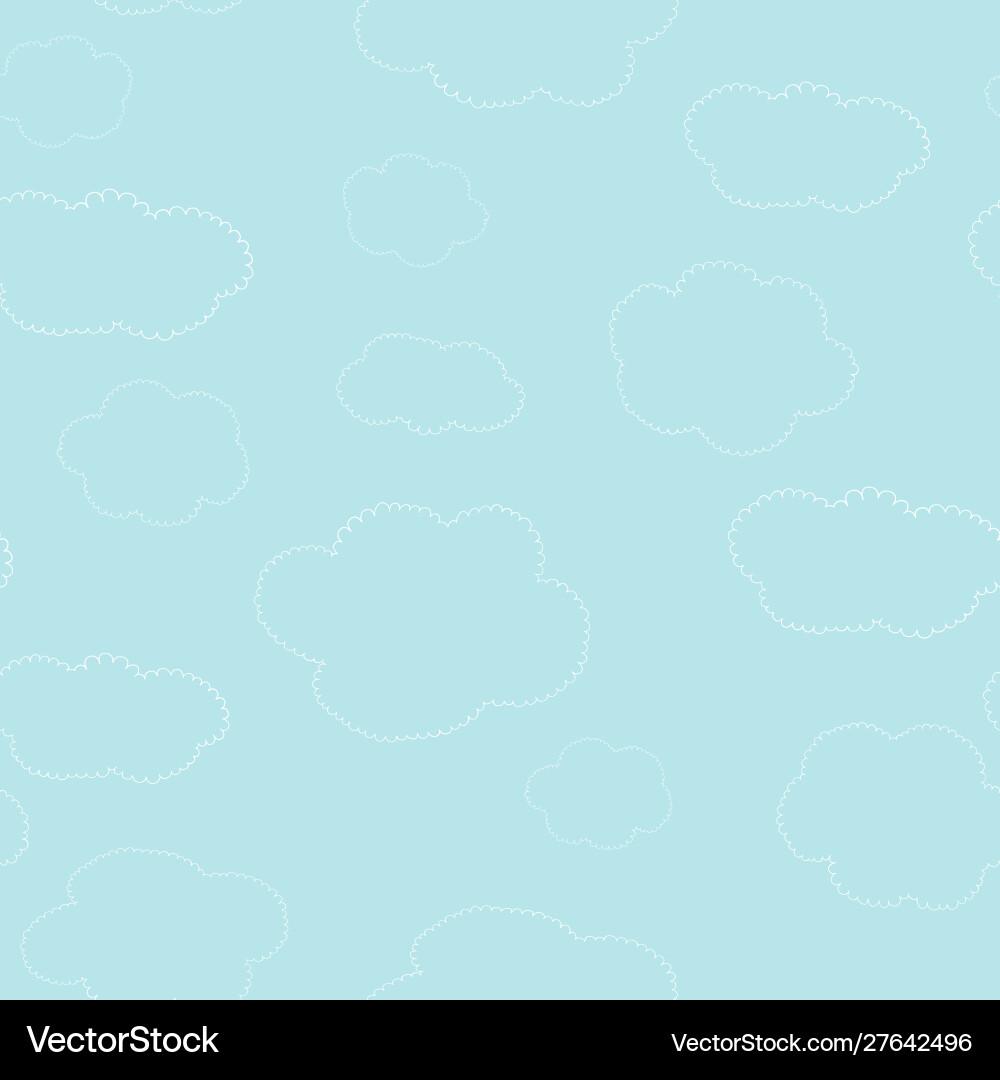 Seamless pattern with hand drawn curly clouds Seamless pattern with hand drawn curly clouds vector image