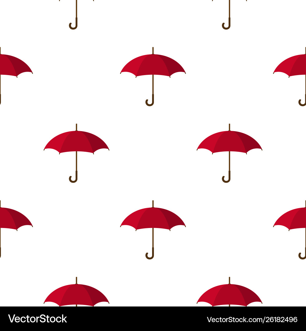 Seamless pattern with red umbrella icon on white Vector Image