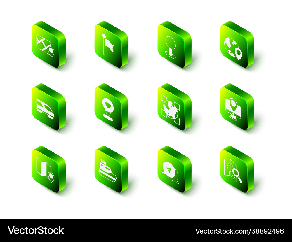 Set location marker push pin globe monitor Set location marker push pin globe monitor vector image