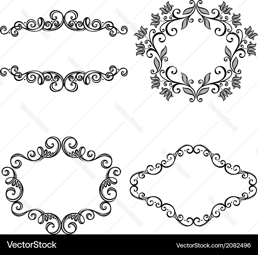 Set of ornamental frames for text Vector Image