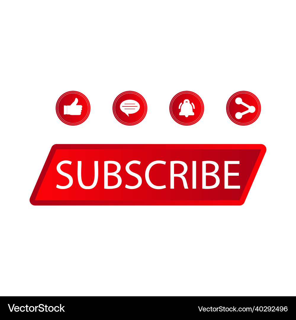 Subscribe button with metallic color design Subscribe button with metallic color design vector image