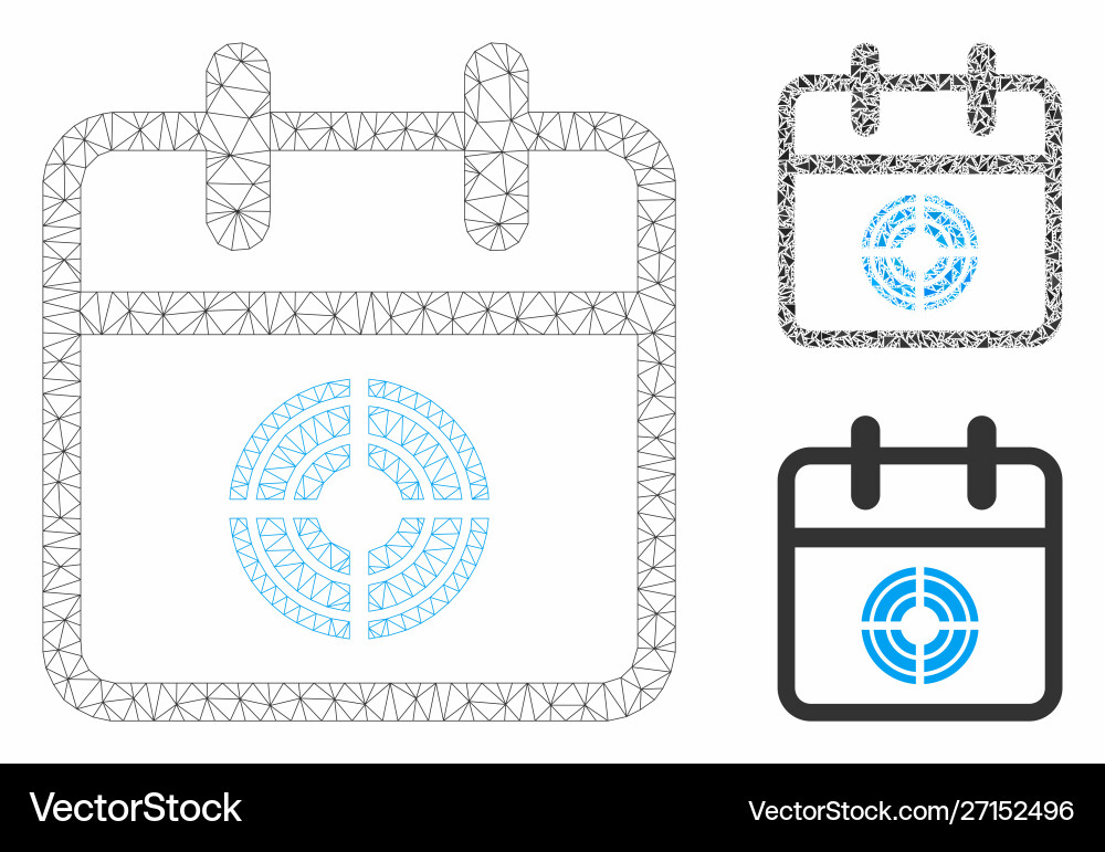 Target day mesh network model and triangle Vector Image