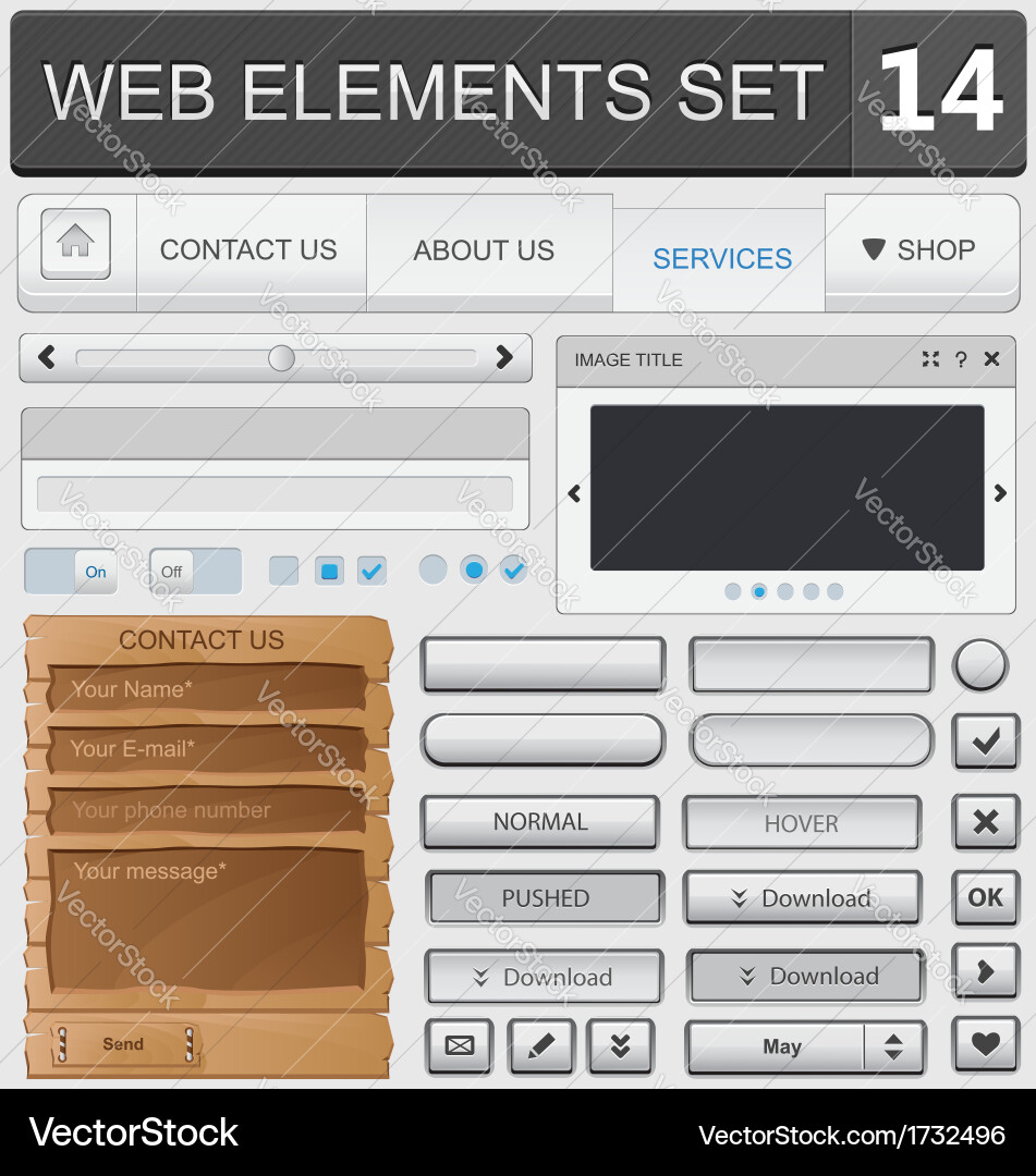 Web elements set 14 vector image