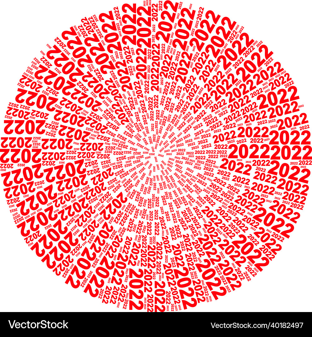 2022 year digits icon exploding spheric globula 2022 year digits icon exploding spheric globula vector image
