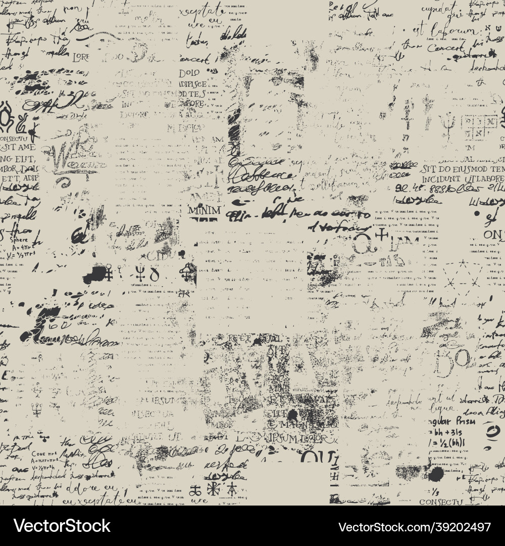 Abstraktes nahtloses Muster mit Sribbles und Text Abstraktes nahtloses Muster mit Sribbles und Text vektorbild