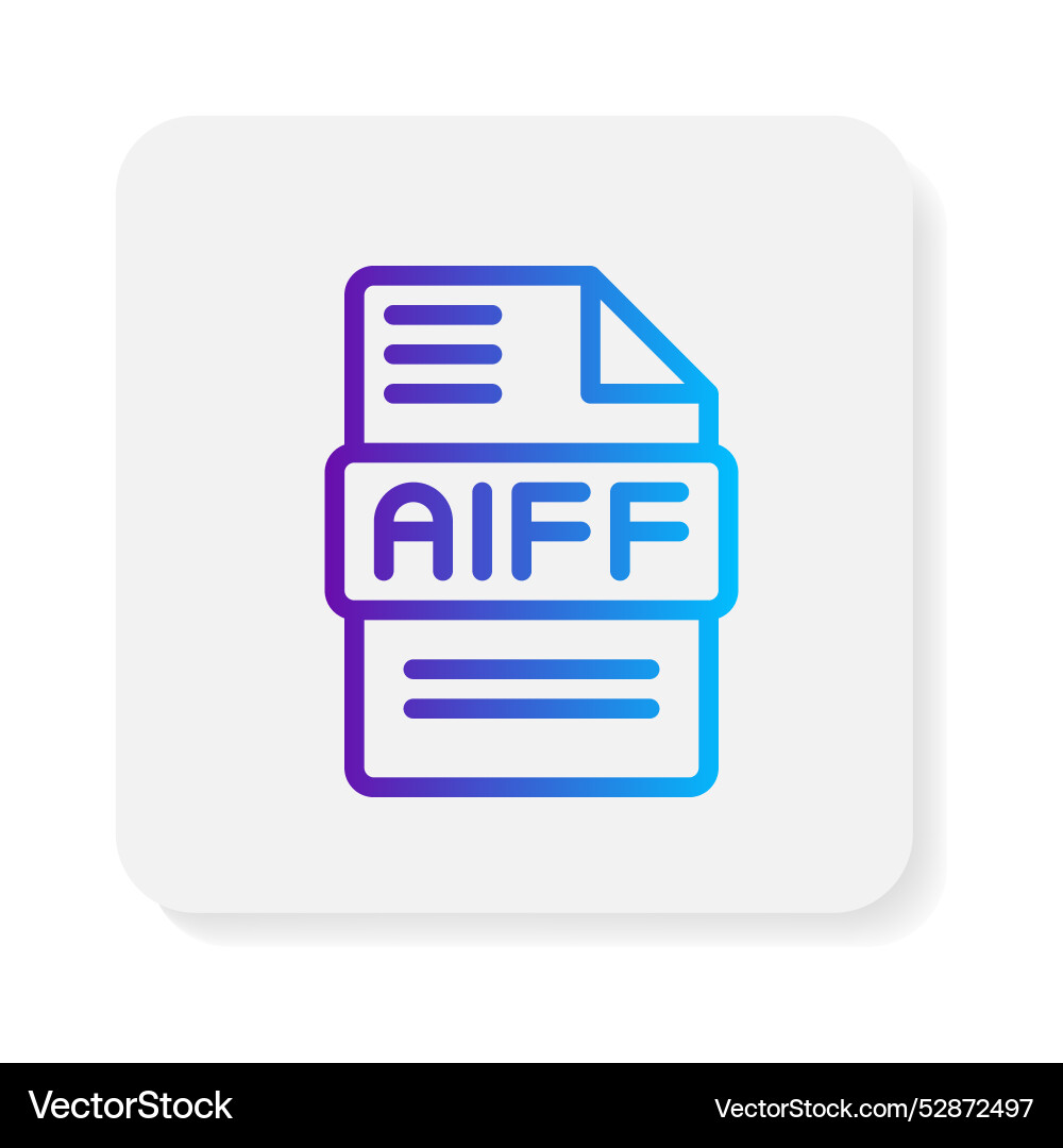 Aiff document file flat icons format files Aiff document file flat icons format files vector image