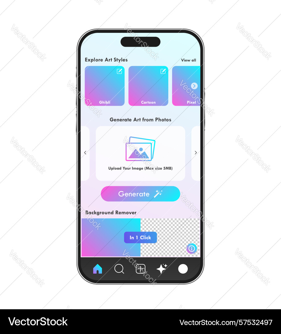 Artificial intelligence application user interface Artificial intelligence application user interface Vector Image