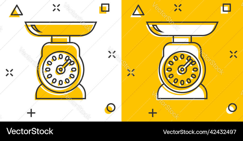 Bad Waage Symbol im Comic-Stil Masse Bad Waage Symbol im Comic-Stil Masse vektorbild