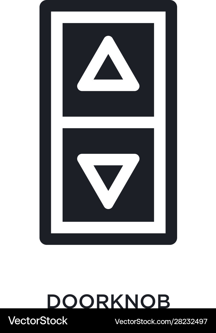 Black doorknob isolated icon simple element from vector image