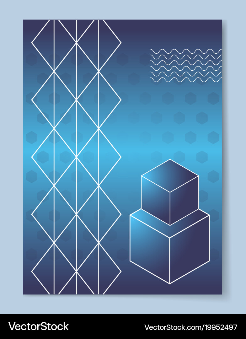 Cubes that stand one on another and thin lattice Vector Image