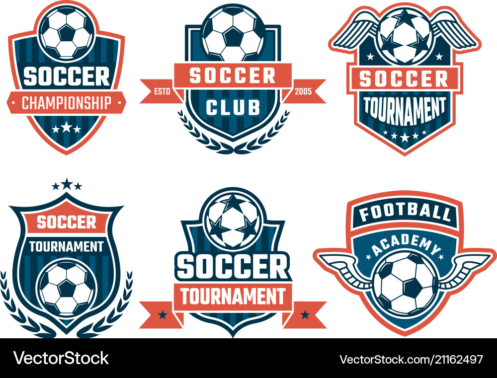 Different logos for football club labels Different logos for football club labels vector image