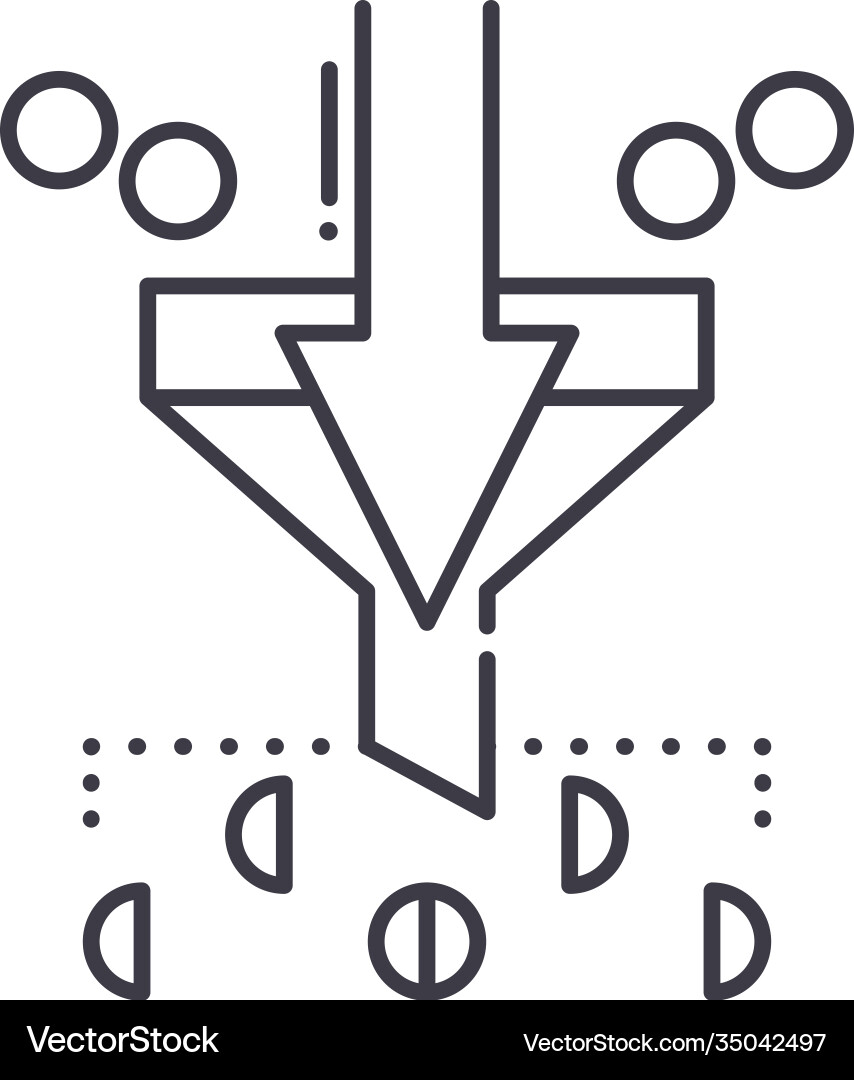 Filtering icon linear isolated thin Vector Image