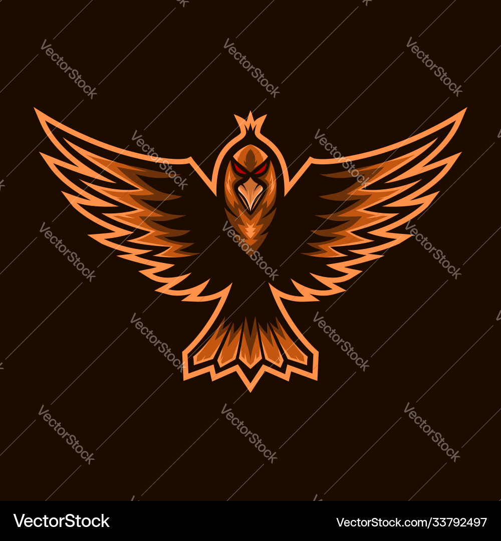 Fliegen Vogel Maskottchen e Sport-Logo Fliegen Vogel Maskottchen e Sport-Logo vektorbild